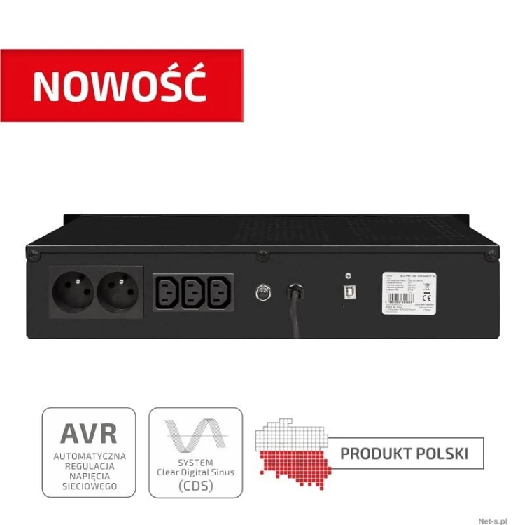 EVER UPS  ECO Pro 1200 AVR CDS 19" 2U