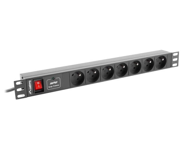 Lanberg Listwa zasilająca Rack PDU 19"  1U 10A 7X 230V PL 2m czarna C14