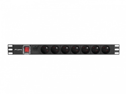 Lanberg Listwa zasilająca Rack PDU 19"  1U 10A 7X 230V PL 2m czarna C14