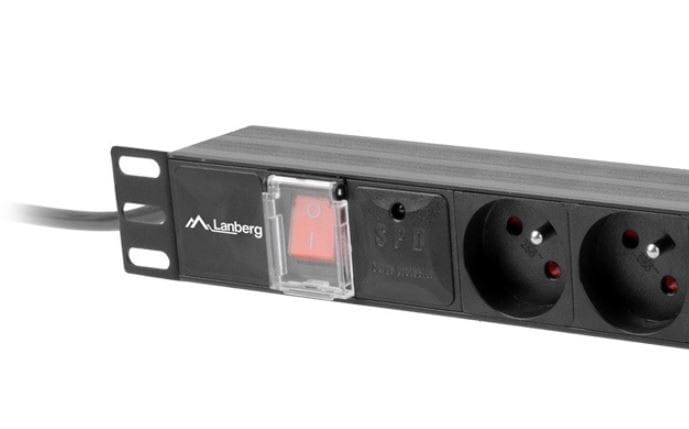 Lanberg Listwa zasilająca Rack PDU  1U 10A 4X 230V PL 4X IEC C13 2m C14 czarna