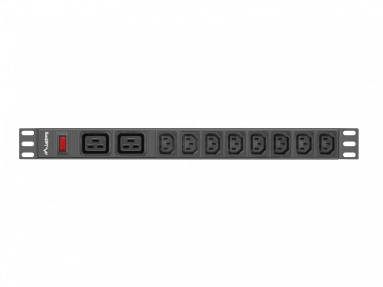 Lanberg Listwa zasilająca Rack PDU 19 cali 1U 16A 2X C19 8X IEC C13 czarny C20