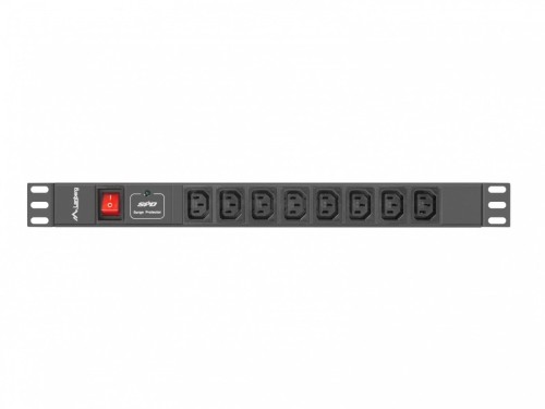 Lanberg Listwa zasilająca Rack PDU 19 cali 1U 16A 8X IEC C13 2m czarna C20
