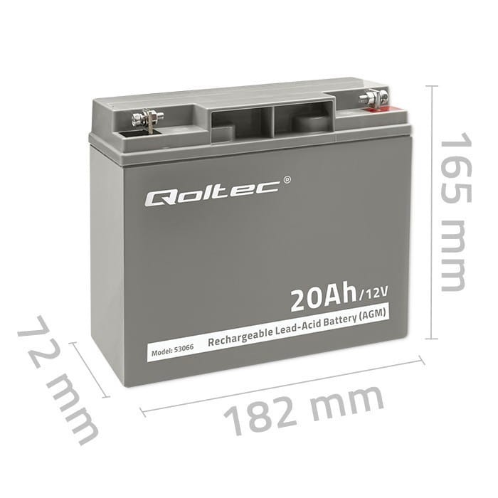 Qoltec Akumulator AGM | 12V | 20Ah | max. 300A