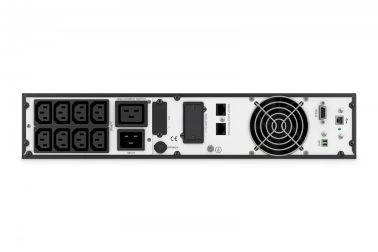 Digitus Zasilacz awaryjny UPS Online Rack 19" LCD, 3000VA/3000W, 6x12V/9Ah, 8xC13, 1xC19, USB, RS232, RJ45