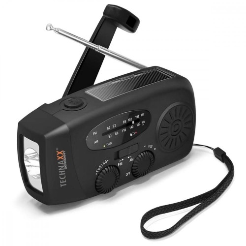 Technaxx Deutschland GmbH &amp; Co. KG Radio słoneczne AM/FM z ręczną korbką i latarką LED