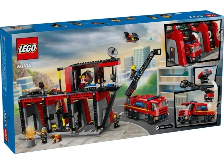 LEGO Klocki City 60414 Remiza strażacka z wozem strażackim