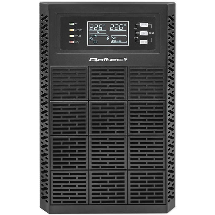 Qoltec Zasilacz awaryjny UPS 3kVA | 3000W | Power Factor 1.0 | LCD | EPO| USB | On-line