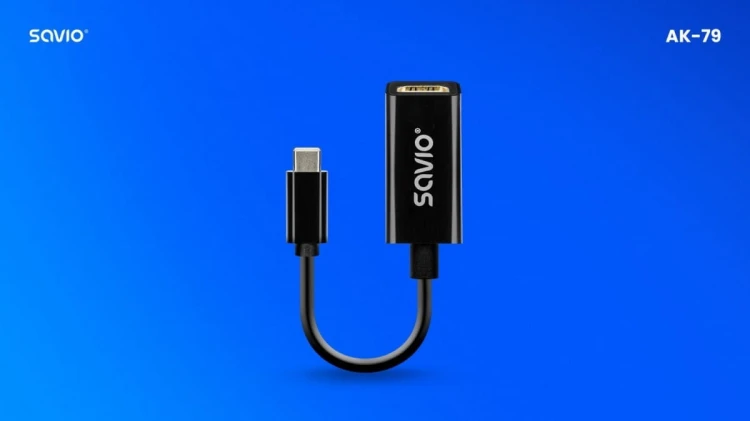 Savio Adapter USB-C (M) - HDMI (F), 4K, 30Hz, plastik, AK-79