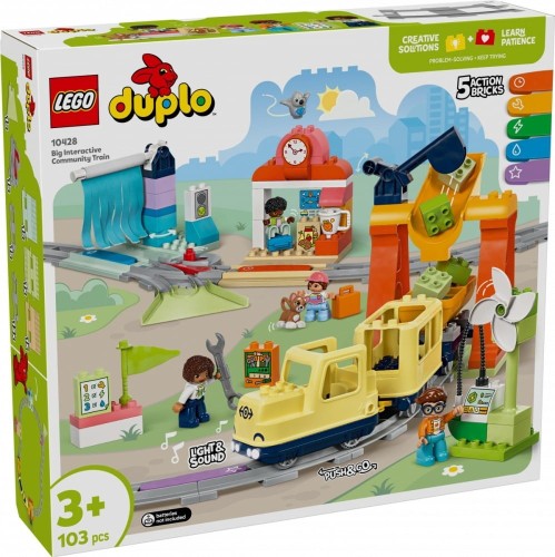 LEGO Klocki DUPLO 10428 Duży interaktywny pociąg miejski