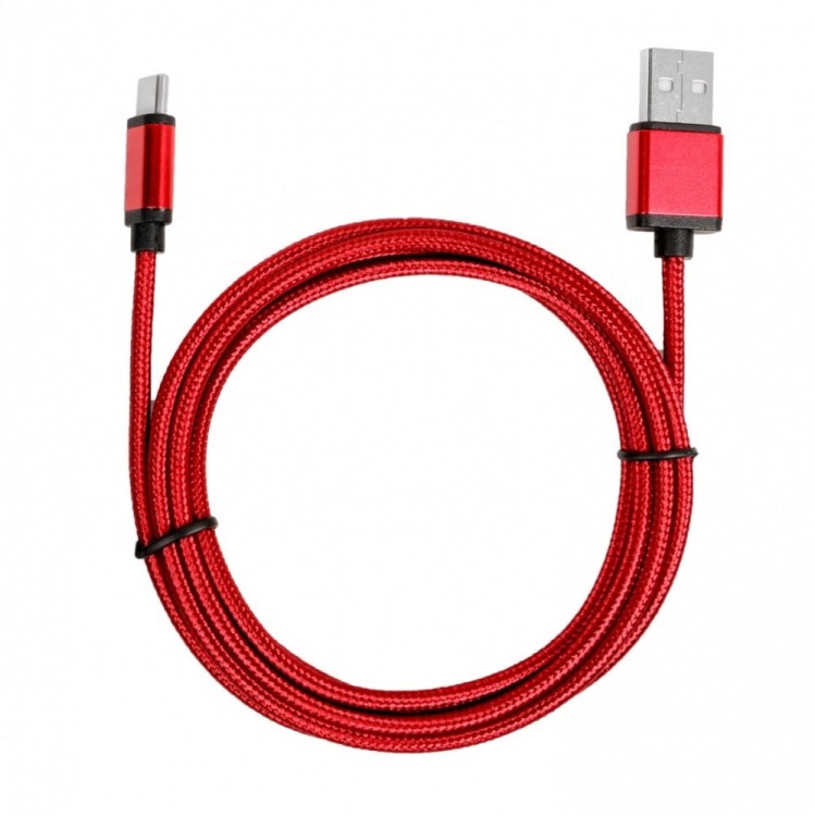 TB Kabel USB-USB C 1.5m rubinowy sznurek