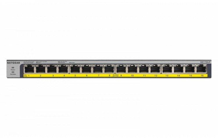 Netgear Przełącznik GS116LP Switch niezarządzalny 16xGE PoE+