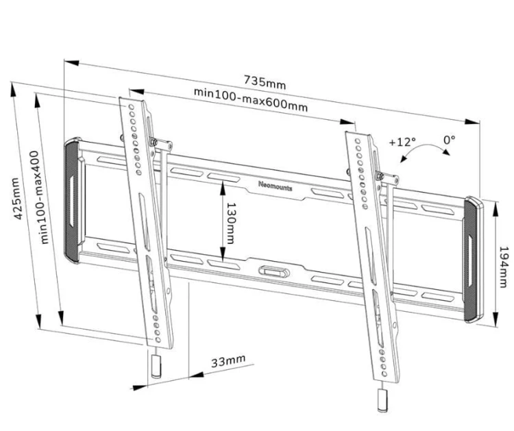 Neomounts Uchwyt ścienny WL35-550BL16  40-75 cali