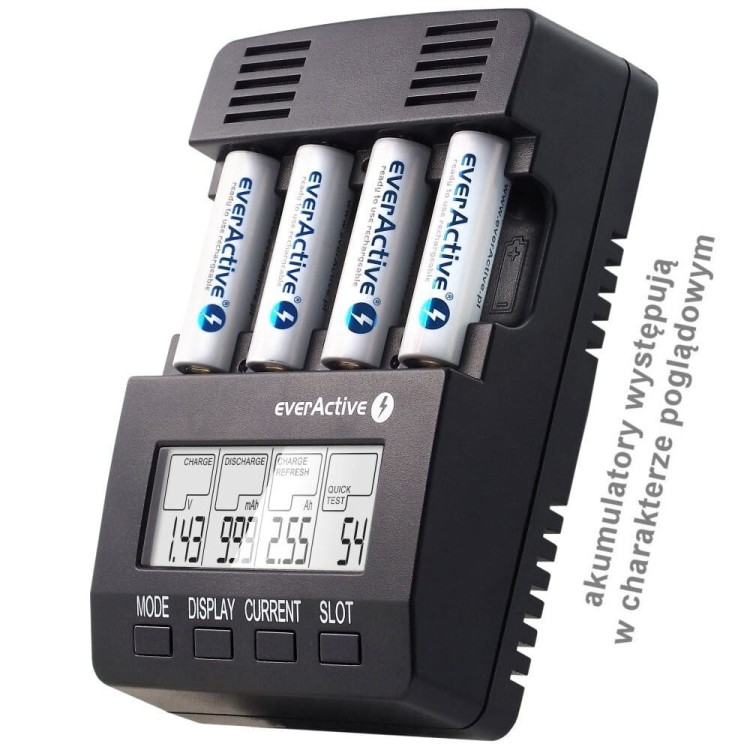everActive Ładowarka procesorowa NC-3000 do akumulatorków AA/AAA/C/D