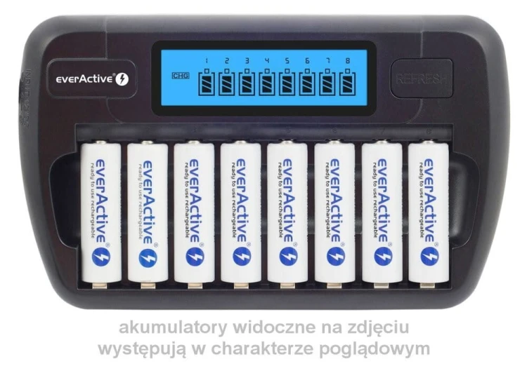 everActive Ładowarka akumulatorowa NC-800 do 8 akumulatorków AA/AAA