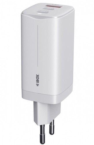 iBOX Ładowarka sieciowa ILUC65 GaN 65W USB-C biała