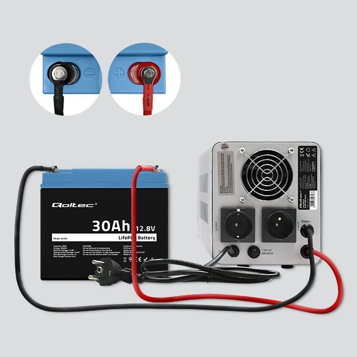 Qoltec Akumulator LiFePO4 Litowo-Żelazowo-Fosforanowy | 12.8V | 30Ah |  384Wh | BMS