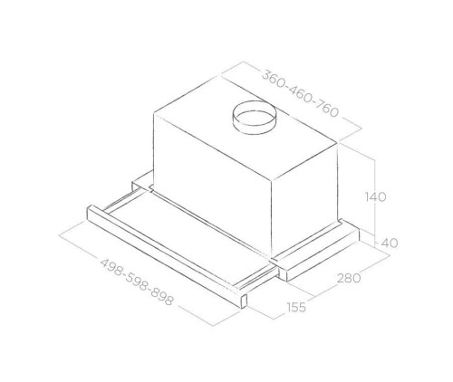 Elica Okap teleskopowy Elite 14 LUX BL/A/50