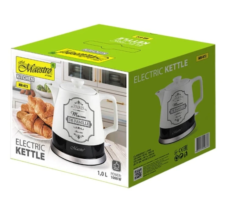 Feel-Maestro Ceramiczny czajnik elektryczny "PARIS MAISON"  1,0l  1200W  MR-072