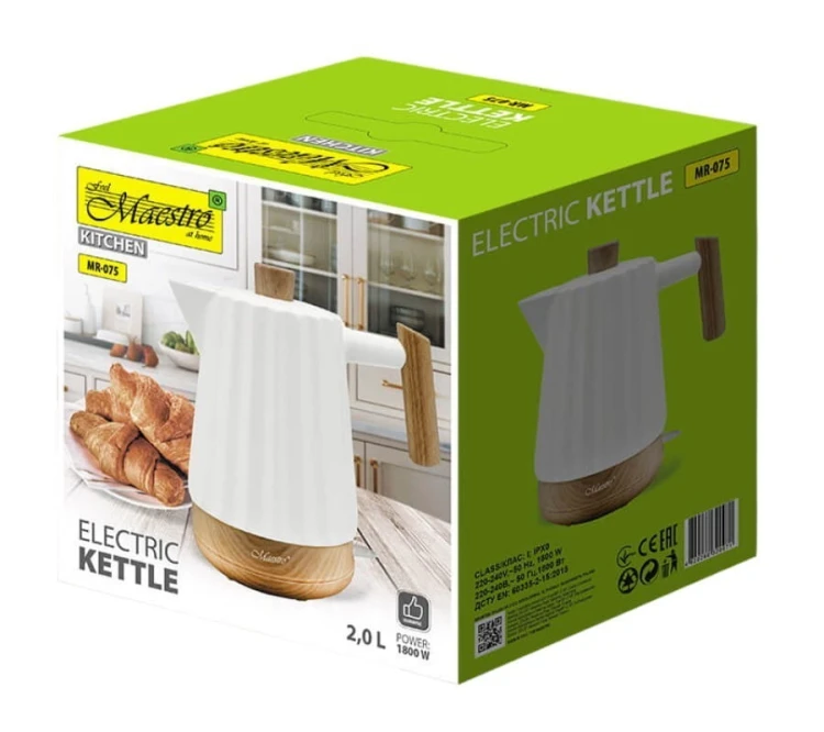 Feel-Maestro  Ceramiczny czajnik elektryczny 2,0l  1800W  MR-075