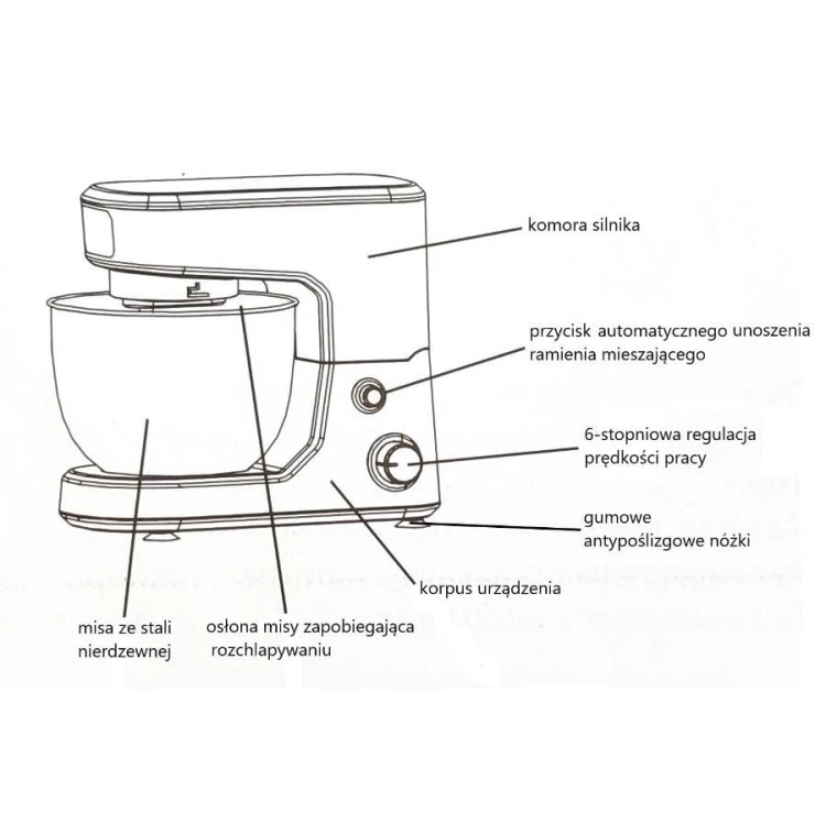 Feel-Maestro Robot planetarny z misą 4L, 1000W  MR-560