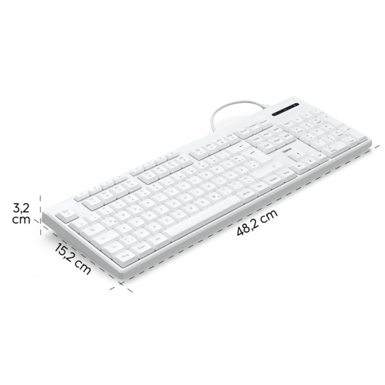 Hama Klawiatura CK-200 przewodowa Biała