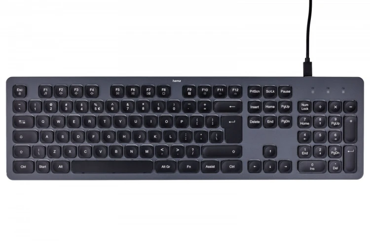 Hama Klawiatura CK-400 przewodowa Czarno-szara