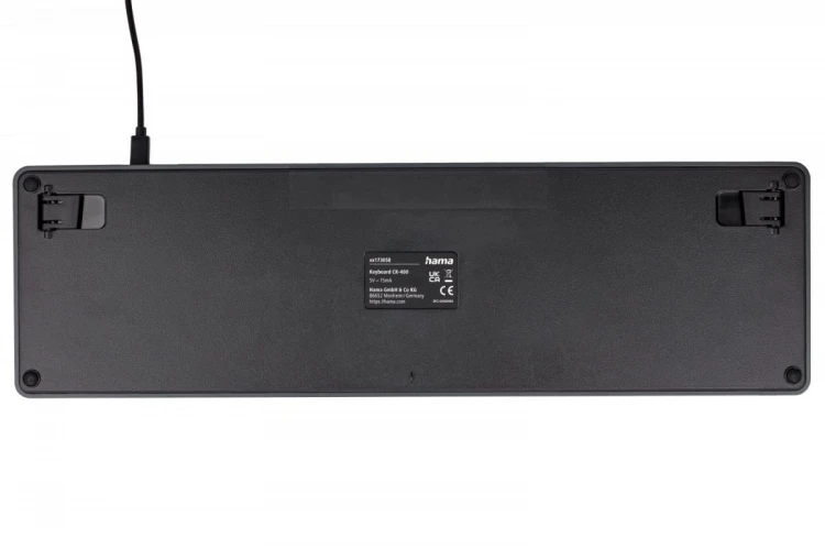 Hama Klawiatura CK-400 przewodowa Czarno-szara