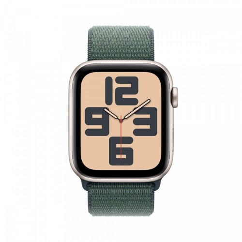 Apple Watch SE GPS, koperta 44 mm z aluminium w kolorze księżycowej poświaty z opaską sportową w kolorze górskiego jeziora