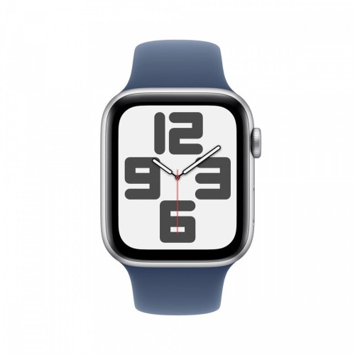 Apple Watch SE GPS + Cellular, koperta 40 mm z aluminium w kolorze srebrnym z paskiem sportowym w kolorze denim - rozmiar M/L